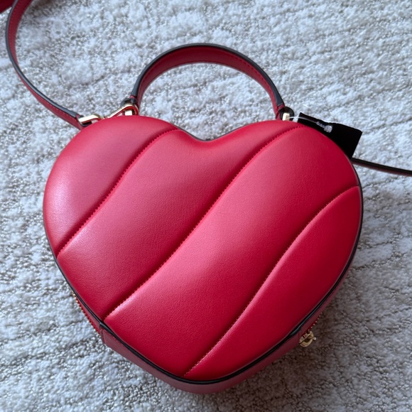 kate spade Love Shack Ruby Red Heart-Shaped Two-Way Bag - Picture 4 of 8